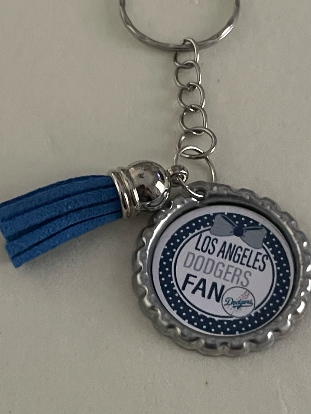 Fan Blue Tassel Keychain